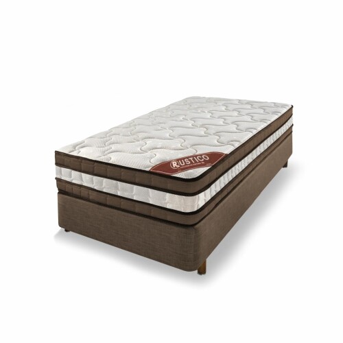 Conjunto Sommier 1 Plaza - Rustico - Espuma D80 Conjunto Sommier 1 Plaza - Rustico - Espuma D80