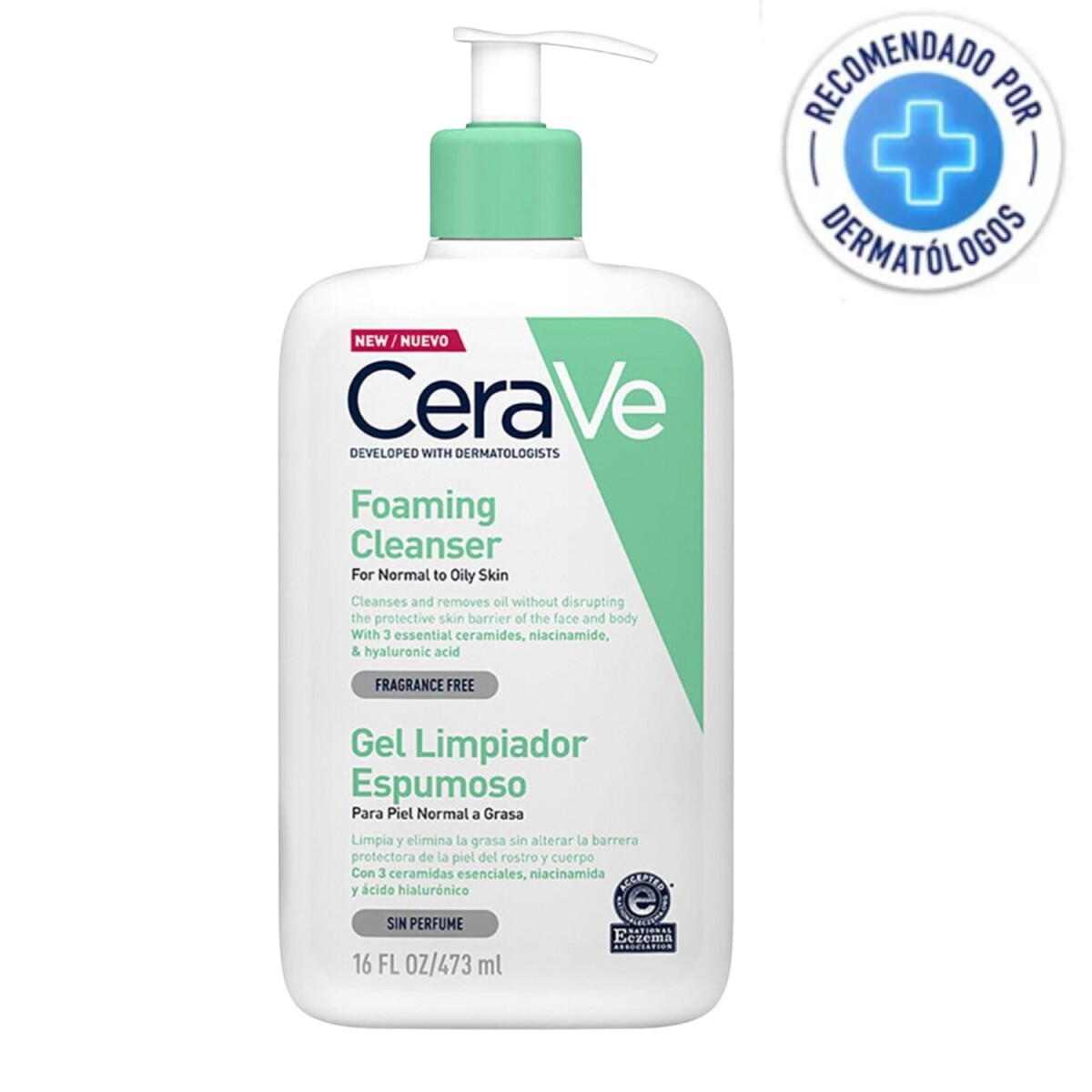 Gel limpiador espumoso de rostro y cuerpo CeraVe 473ml 