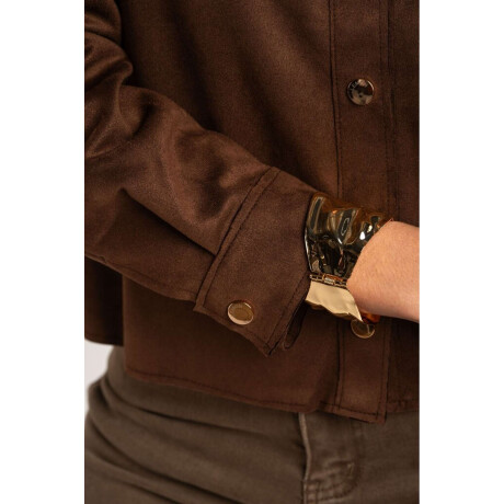 Camisa Gamuza Vegana Marron