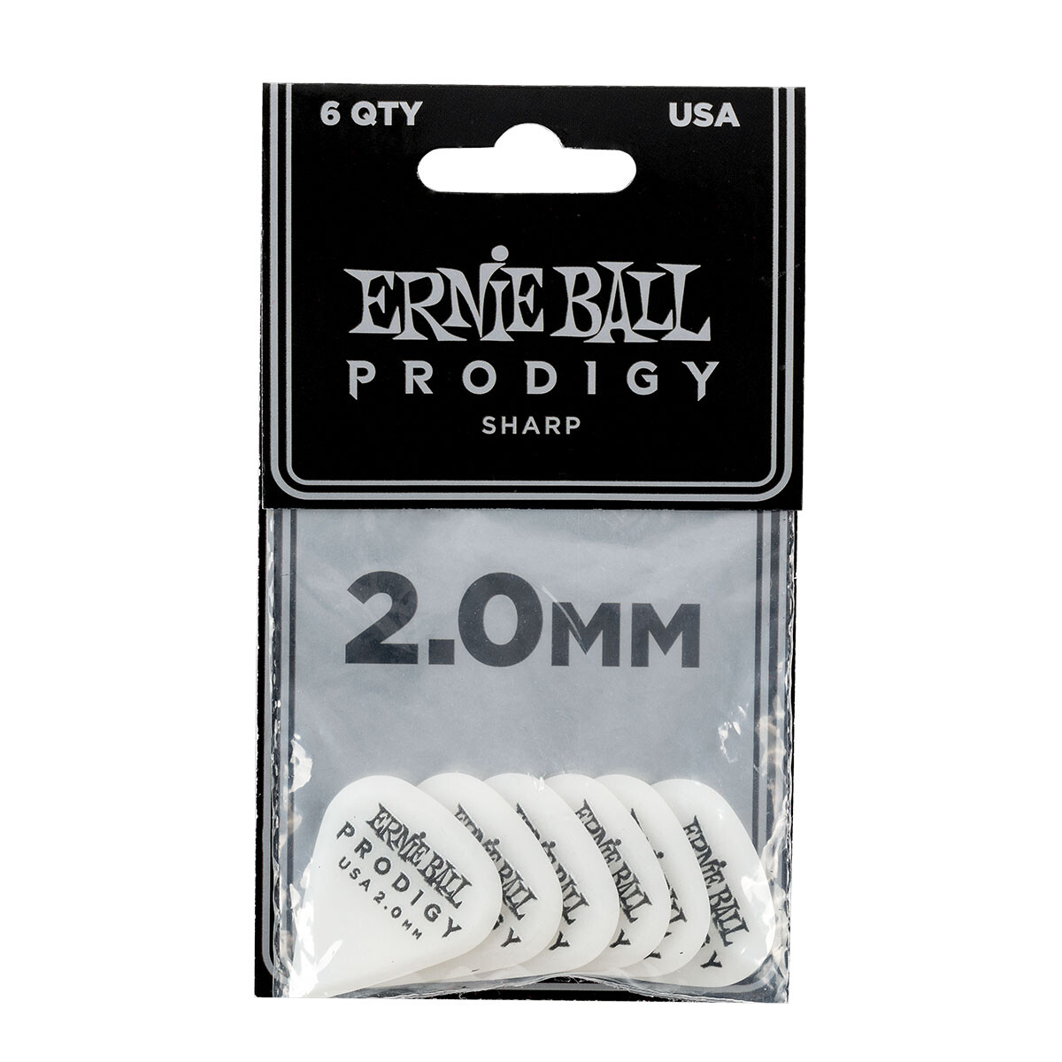 PUA GUITARRA PACK ERNIE BALL SHARP 2.0MM WHITE 6PCS 