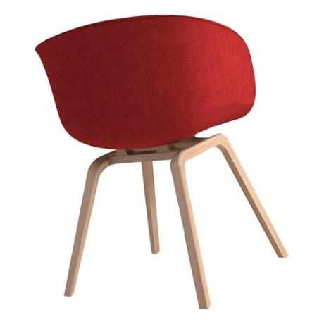 Sillas de comedor Eames con apoyabrazo tapizado Rojo