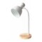 Lampara De Escritorio Portatil Nordica Con Madera Vintage Blanco