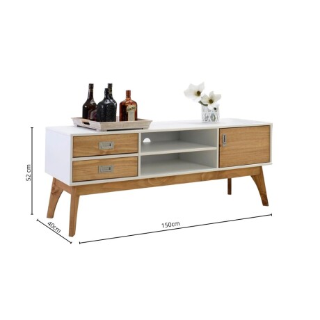 Rack de tv Linea Metro Blanco/Miel