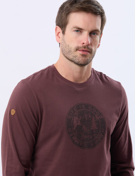 REMERA ESTAMPADA DE ALGODÓN BORDO