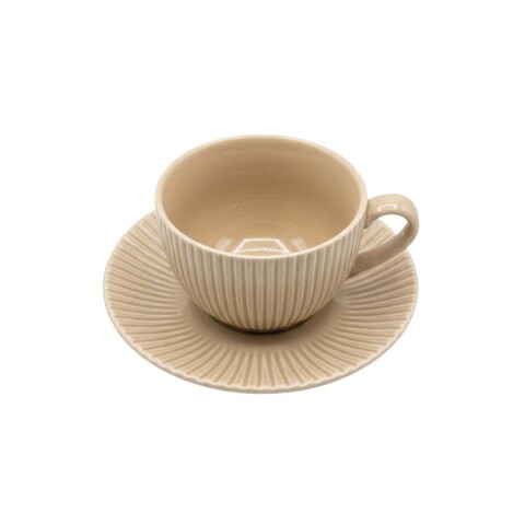 TAZA C/PLATITO BEIGE COMB 100ML Unica