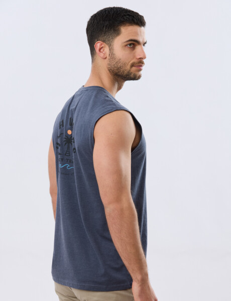 MUSCULOSA ESTAMPADA DE ALGODÓN Denim