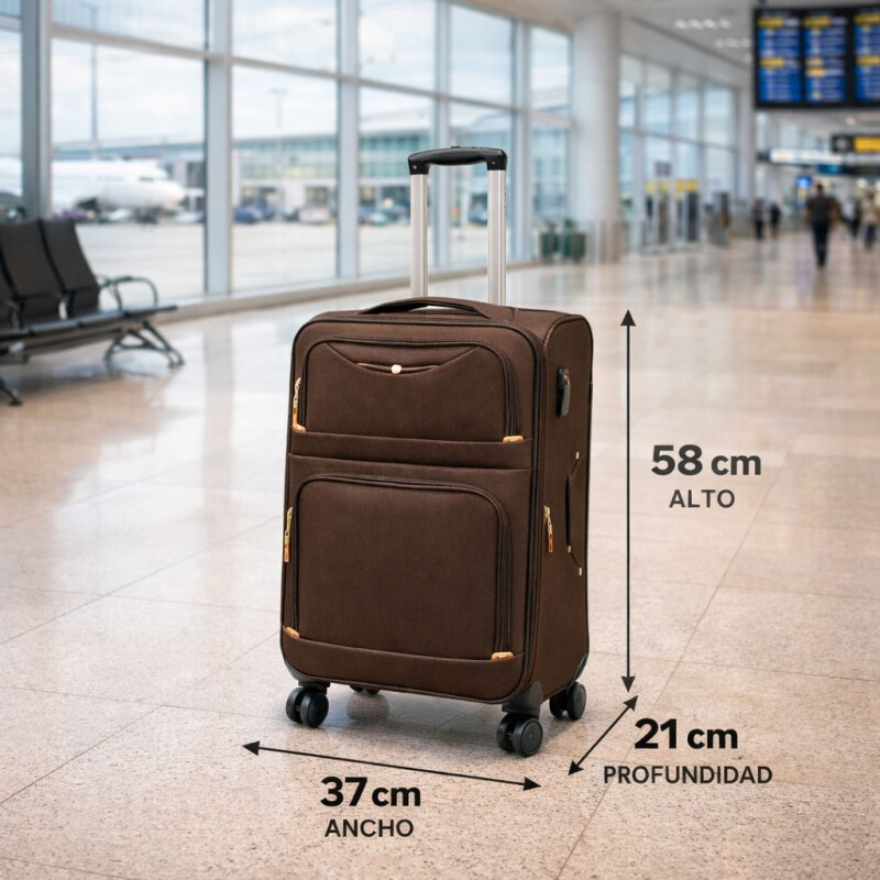 Valija de Tela Oxford con Ruedas 20' Marron