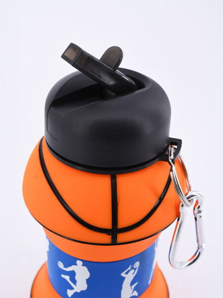 BOTELLA PELOTA BASKET SILICONA NARANJA