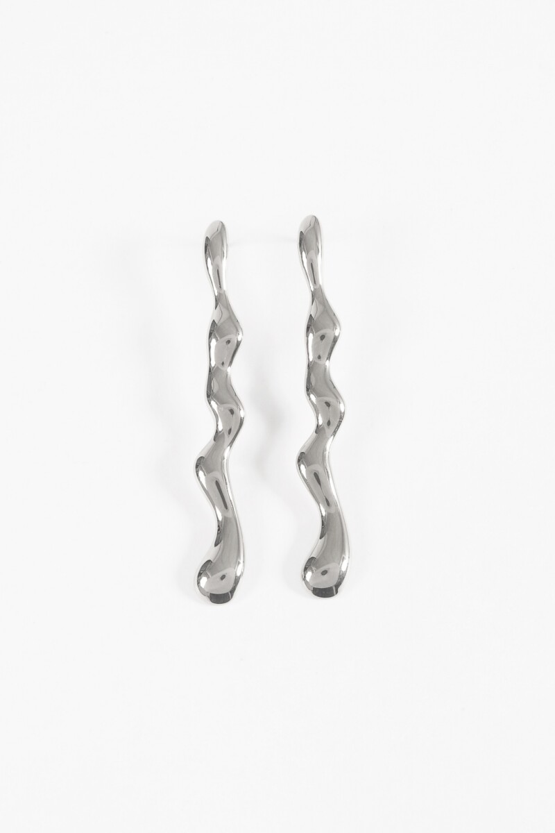 Caravanas Wavy plateado