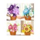 Bloques flor en maceta celeste