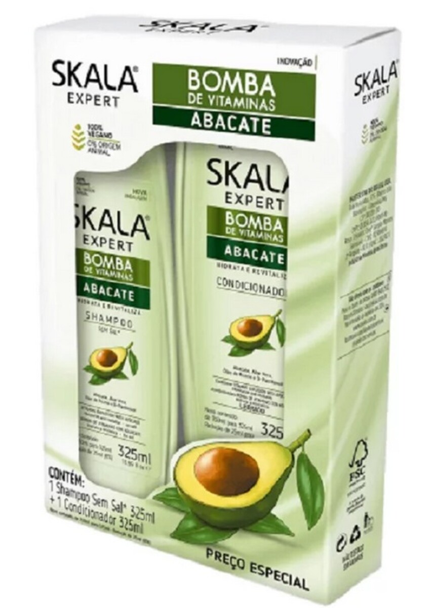 KIT SKALA SHAMPOO 325 ML + ACO 200 ML AGUACATE 