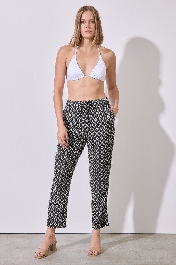 Pantalon Printed NEGRO/BLANCO