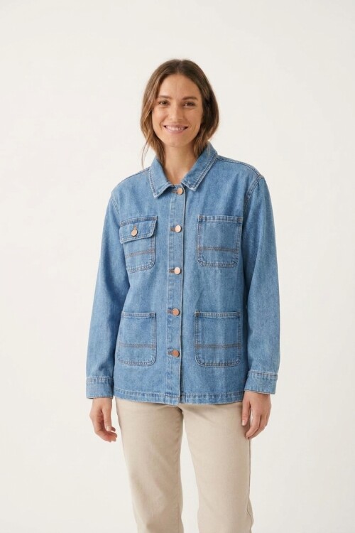 Campera denim larga JEAN MEDIO