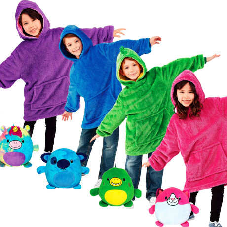 Buzo Polar Magico Canguro Peluche P/ Niños Diseños Violeta