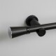 Barrote cortina de metal 1,50 m + 2 Soportes NEGRO