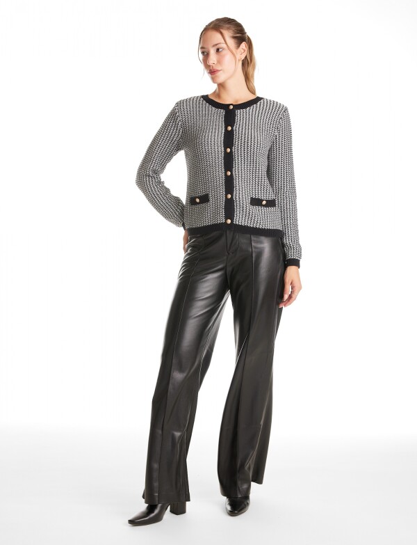 Cardigan Tweed NEGRO/BLANCO