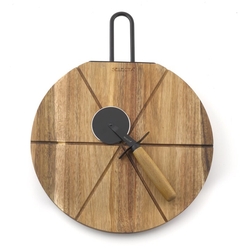 SET TABLA MADERA ACACIA CON CORTADOR PIZZA D31x1.5CM SET TABLA MADERA ACACIA CON CORTADOR PIZZA D31x1.5CM