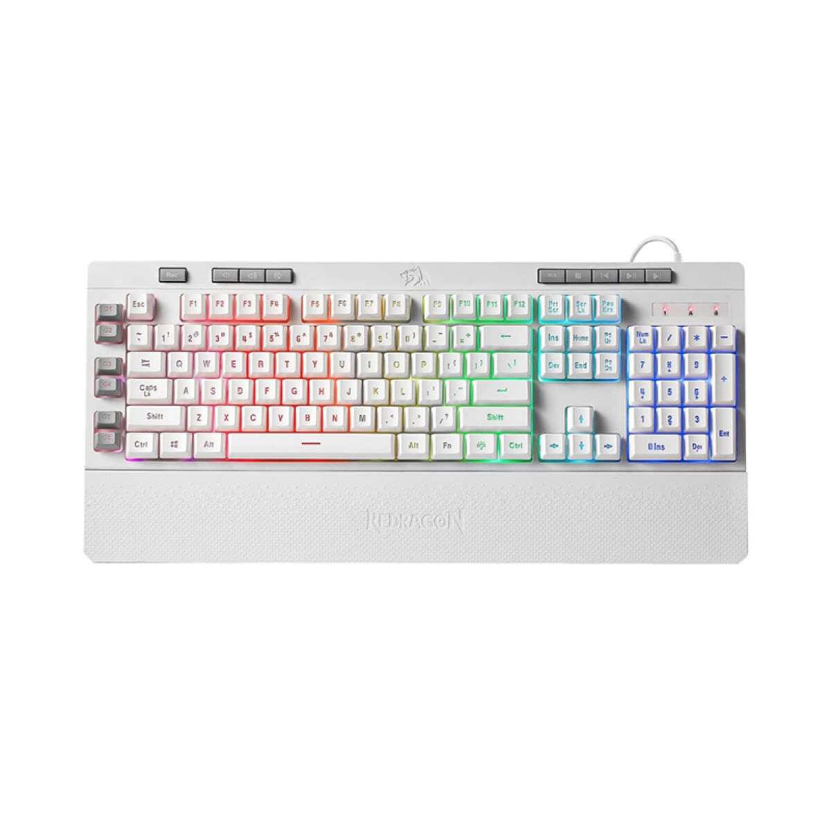 Teclado Gamer Redragon Shiva K512 RGB Membrana White 