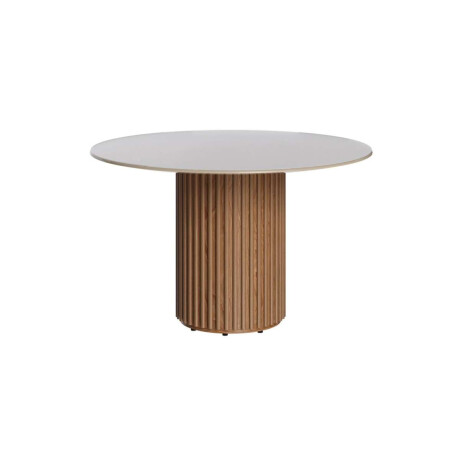 Mesa de Comedor Oval Li­nea Manhattan Vidrio - Blanco/Marron