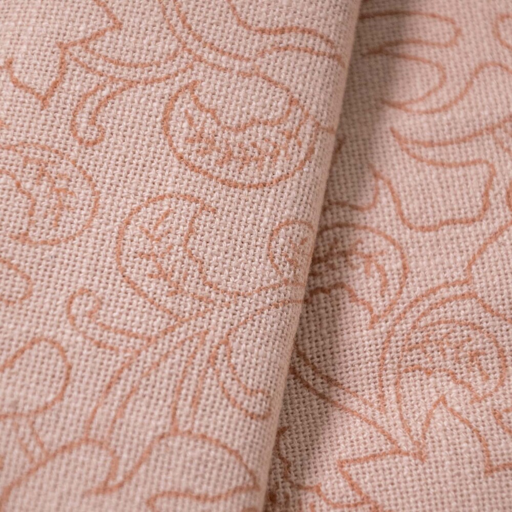 MANTEL LINO-Y-ALGODON NATURAL-BEIGE FLOREAL BEIGE