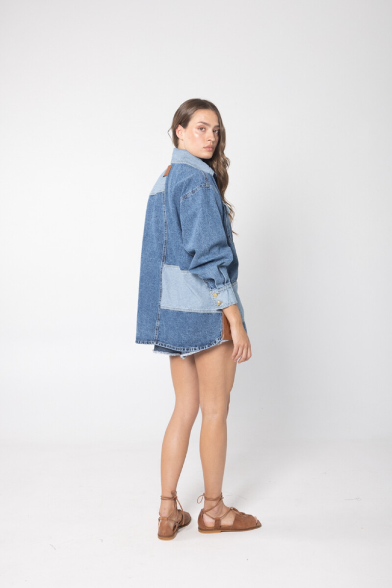 CAMISA ANTA PATCHWORK JEAN Azul Y Celes