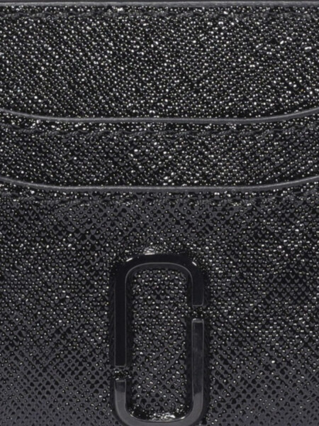Marc Jacobs -Tarjetero de cuero con diseño minimalista Negro