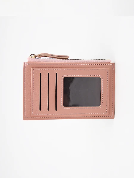 MONEDERO TARJETERO FLAT ROSADO