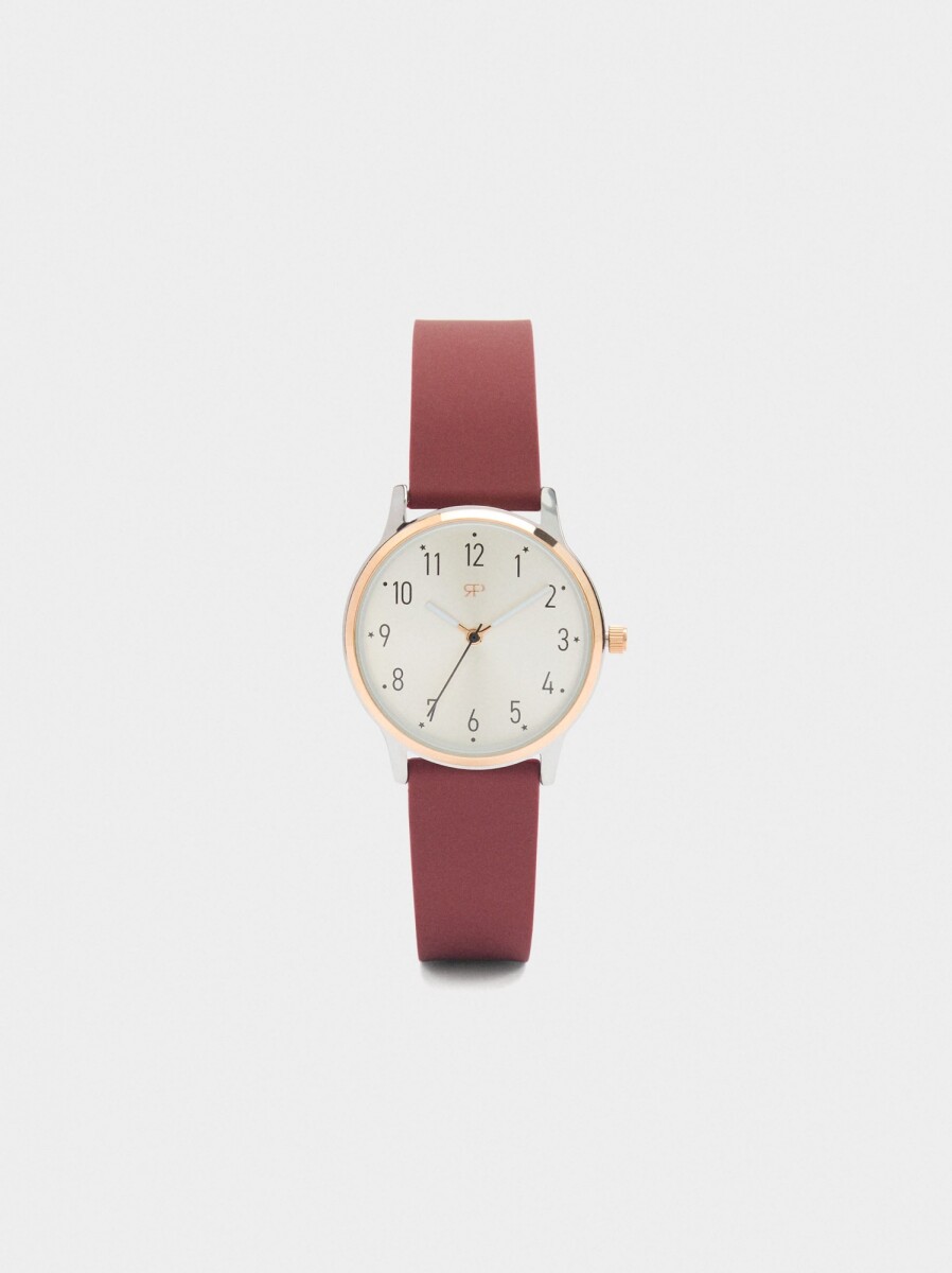Reloj Correa De Silicona - burdeos 