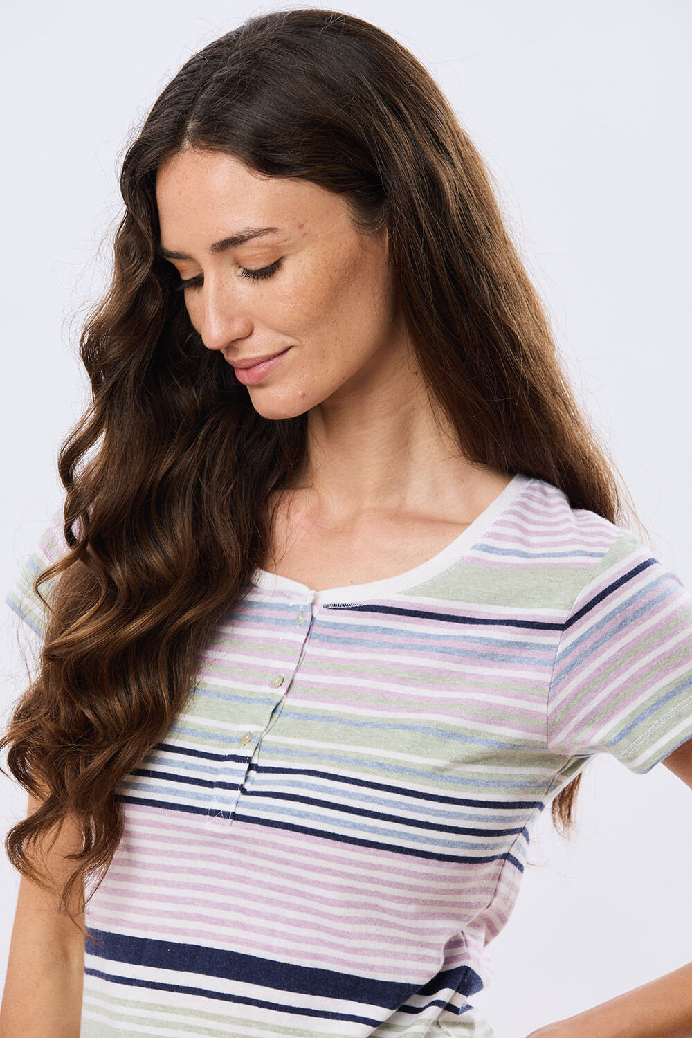 REMERA RAYADA DE ALGODÓN Blanco