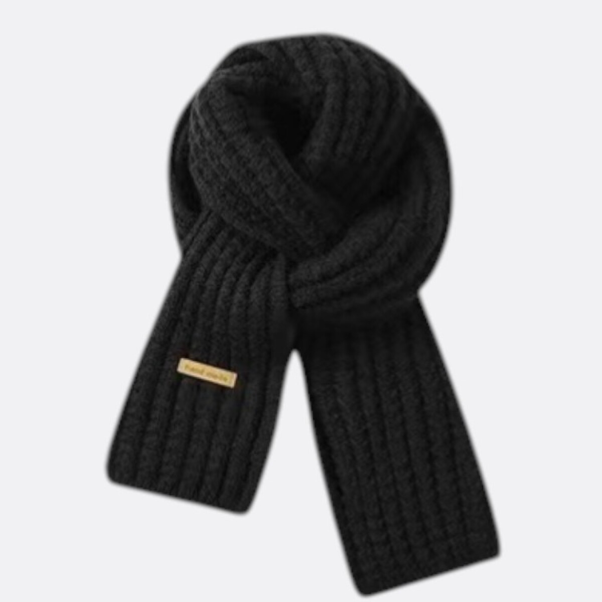 Bufanda Hand Made Tejido Acanalado - Negro 