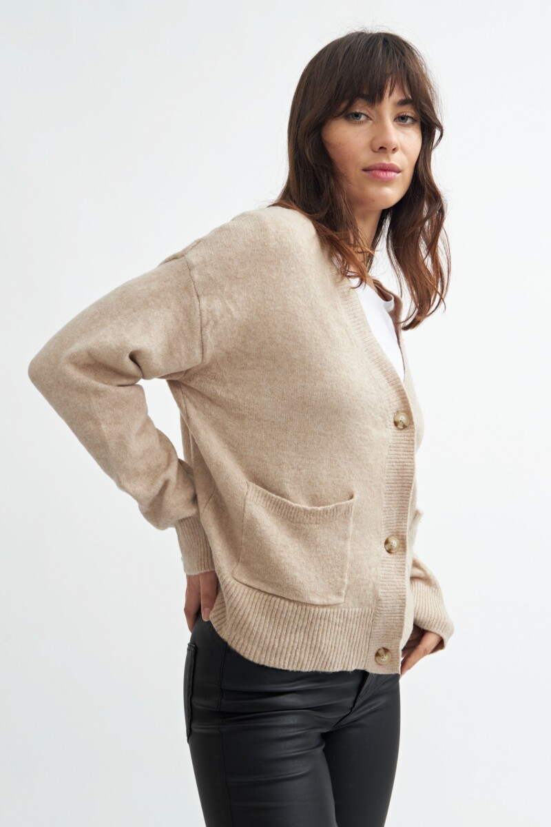 Cardigan con bolsillos BEIGE