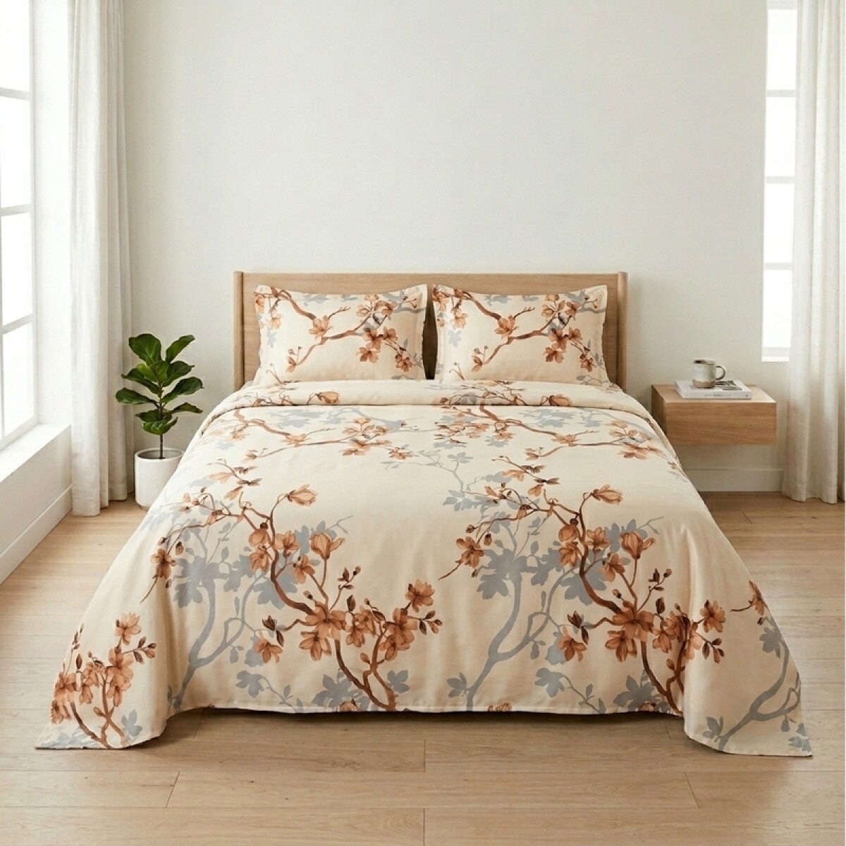 Juego De Sabanas 2 Plazas Toque Algodón Sommier Otoño 