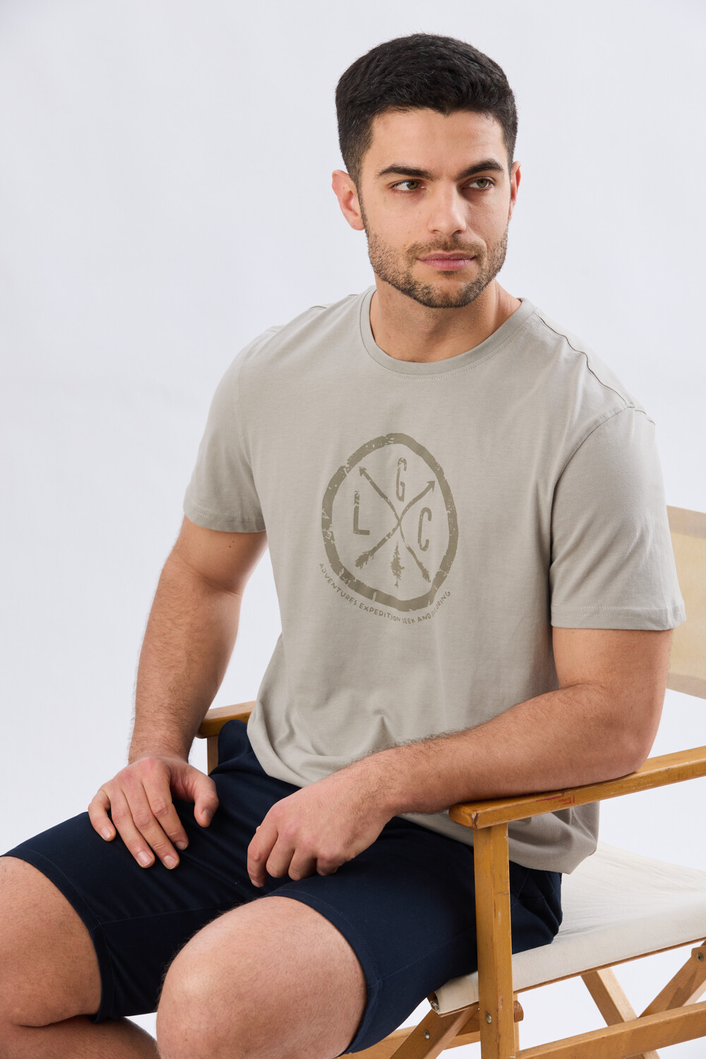 REMERA ESTAMPADA DE ALGODÓN Khaki