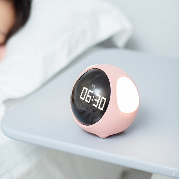 Reloj Despertador Emoji Cara Infantil Alarma Temperatura Variante Color Rosa