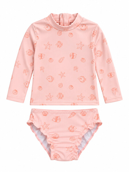 REMERA Y BIKINI CON PROTECCION UV ROSA CLARO