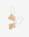 Aros Colgantes Largos Piedra Aretes Colgantes Con Racimo De Hojas - Dorado