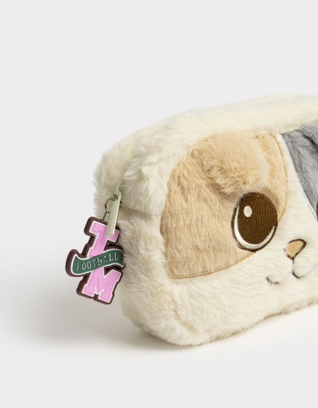 Cartucheras Lúdico Cartuchera De Peluche Con Forma De Gatito - Combinacion Bicolor