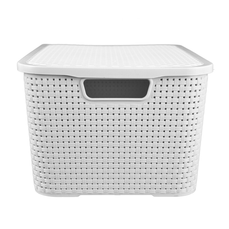 Set x2 Caja rattan 20 lts BLANCO