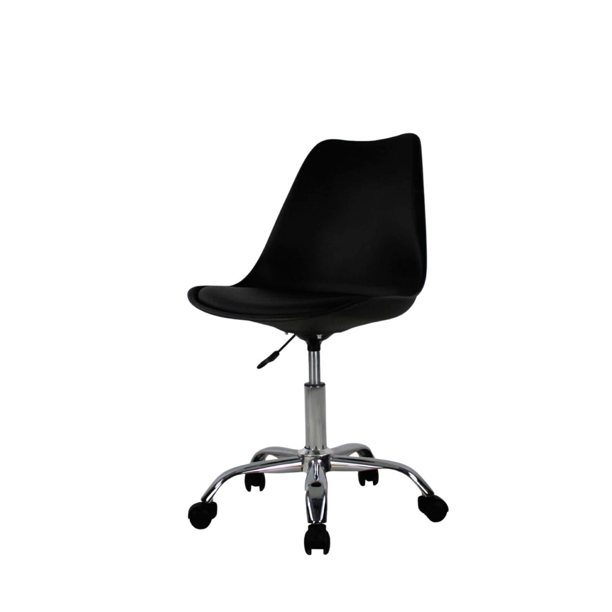 Silla Eames para oficina con rueditas y altura ajustable - Negro 