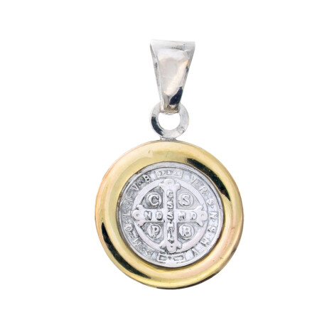 Medalla de plata 925 y double de oro 18 ktes San Benito Medalla de plata 925 y double de oro 18 ktes San Benito