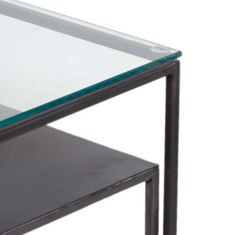 MASA AUXILIAR DE LIVING METAL-VIDRIO-Y-MADERA GRIS SILVER PLATA