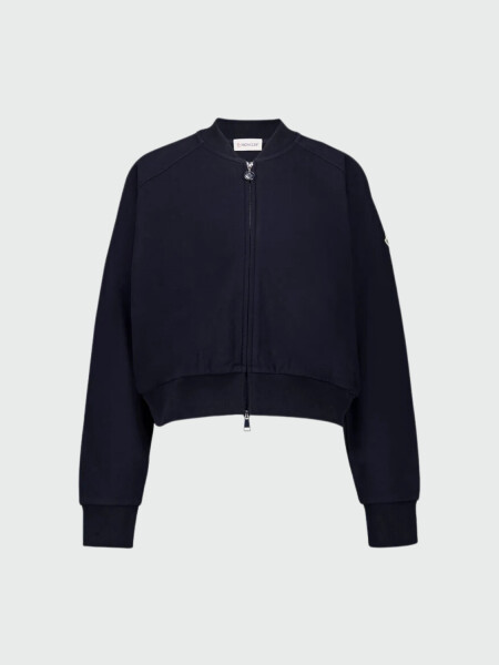 Moncler - Chaqueta con Cremallera de Algodón Azul
