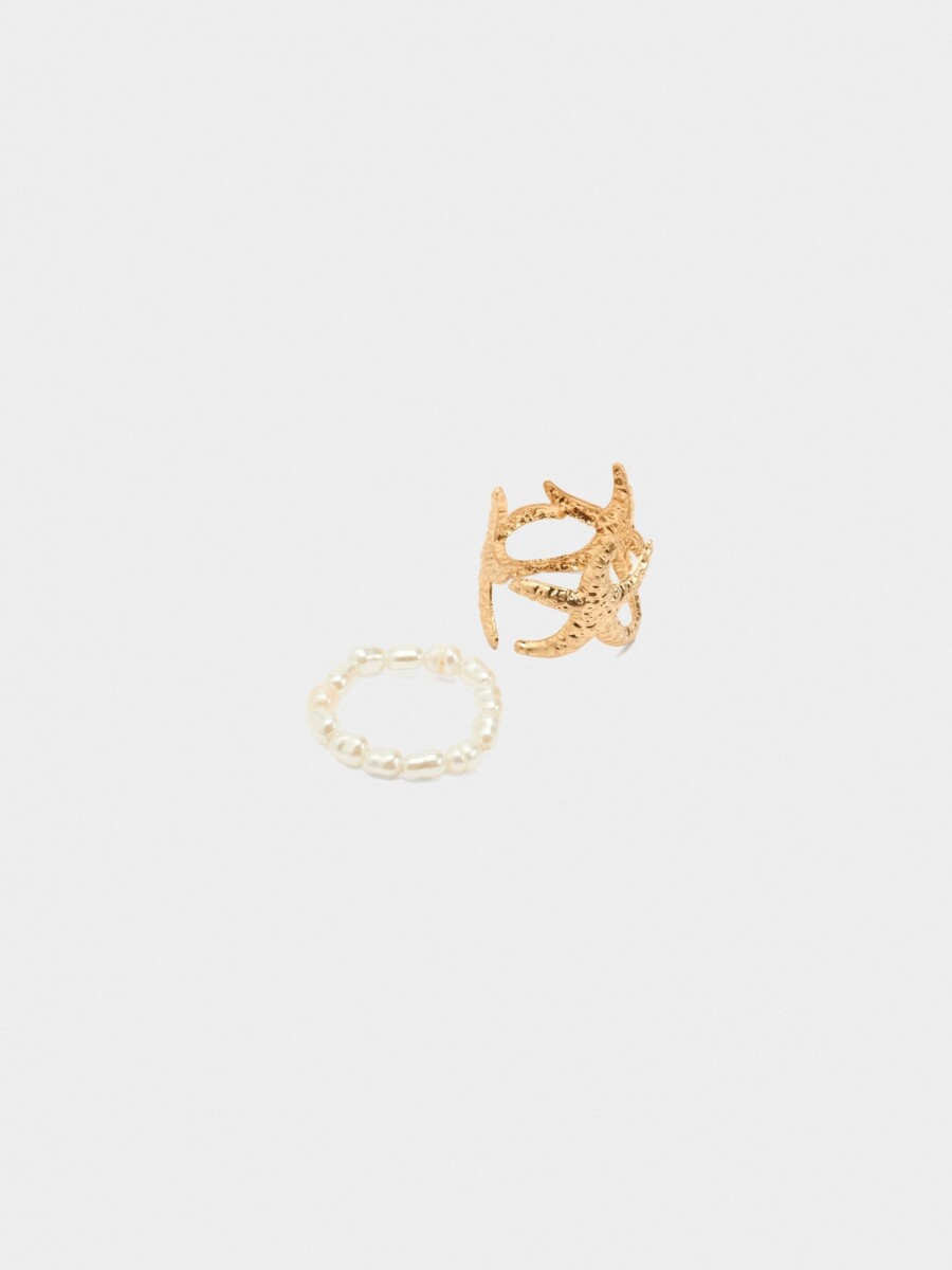 Conjunto De Anillos Golden Basics blanco