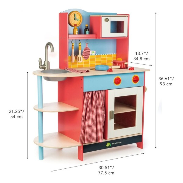 Cocina Cocinita Set Para Niños Tender Leaf Madera Niños Cocina Cocinita Set Para Niños Tender Leaf Madera Niños