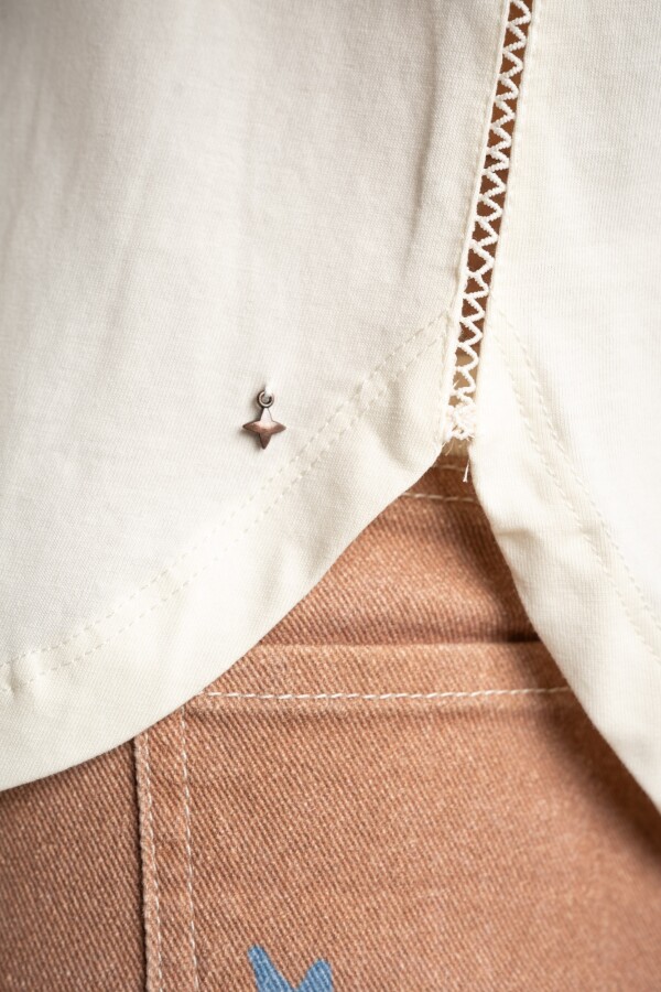 Remera Algodon Peinado Nácar