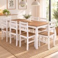 JUEGO DE COMEDOR MESA + 8 SILLAS - BLANCO/CERA JUEGO DE COMEDOR MESA + 8 SILLAS - BLANCO/CERA