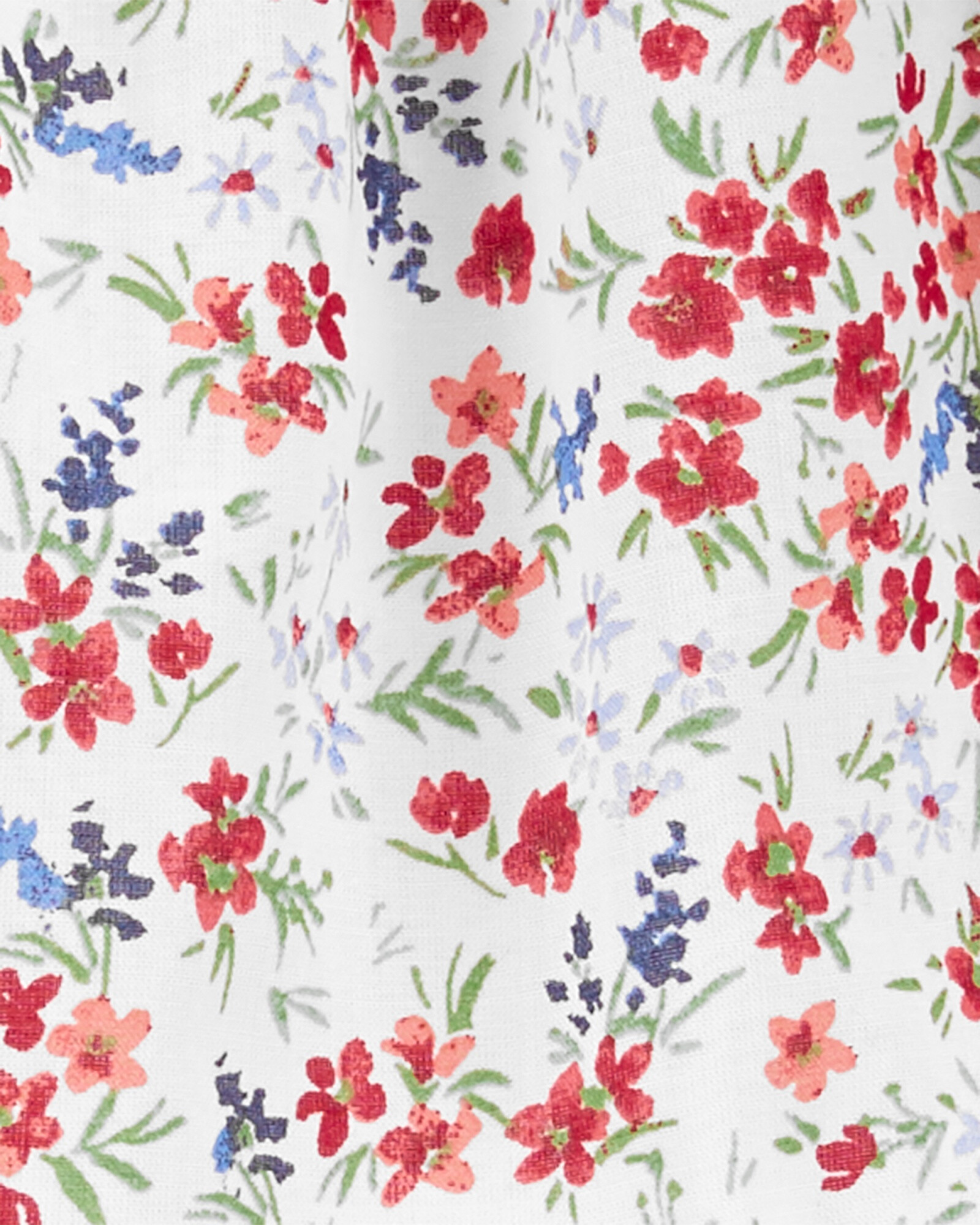 Blusa de algodón con volados diseño floral Sin color