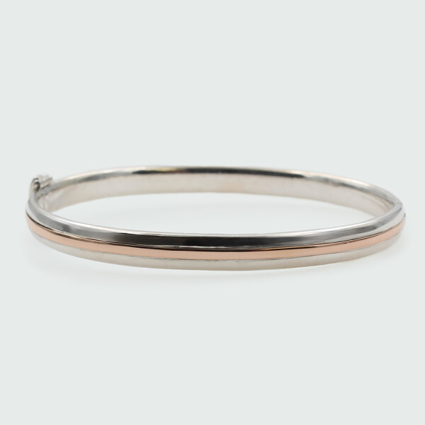 Pulsera Bicolor de plata 925 y oro rosa 18k Pulsera Bicolor de plata 925 y oro rosa 18k