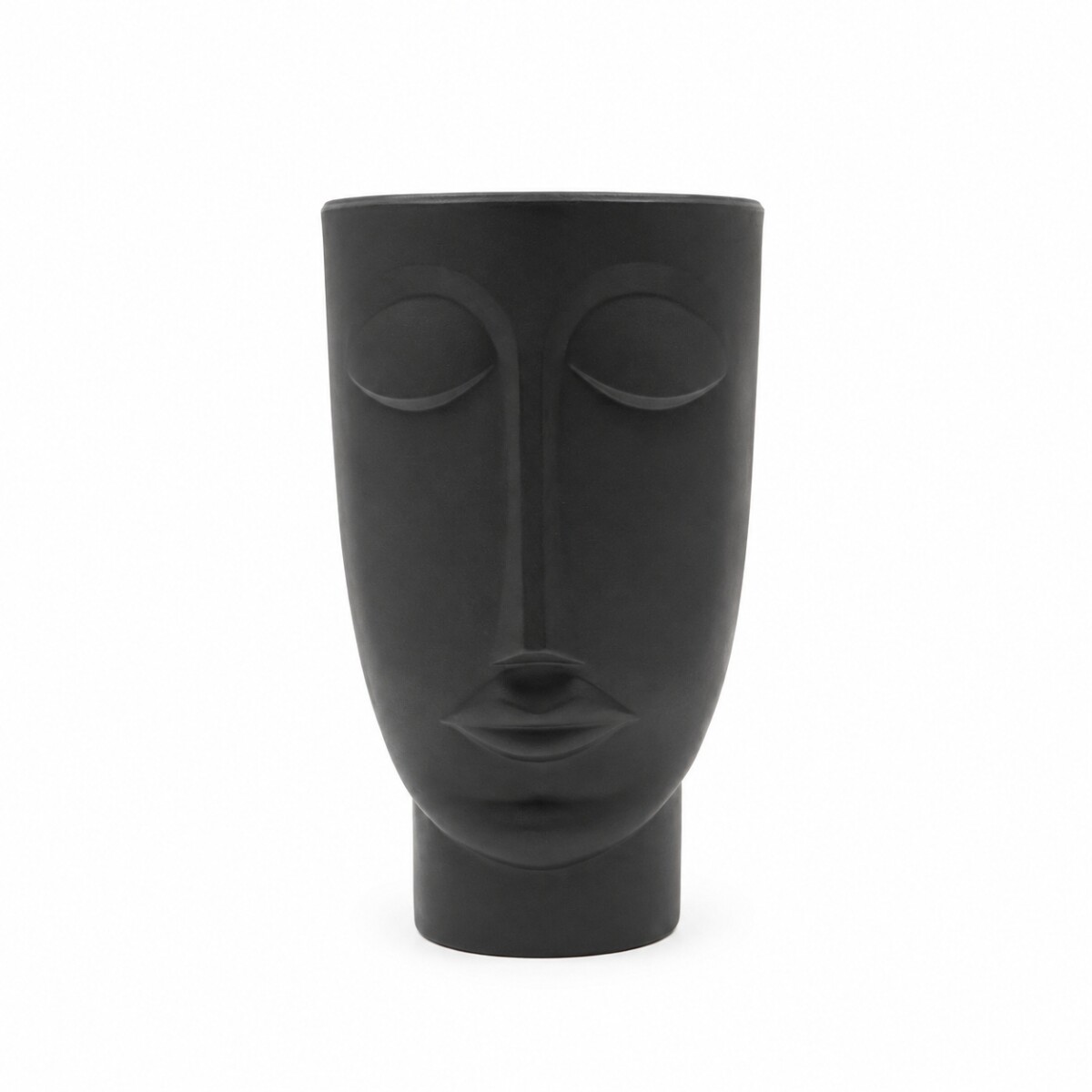 MACETA FACE HOMBRE PLASTICA - NEGRO 