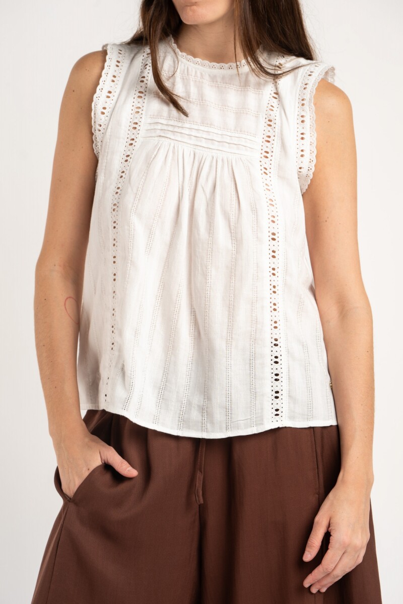 Blusa Con Frunce - Nácar 